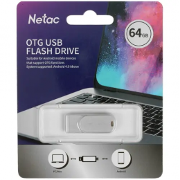 Память OTG USB Flash 64 ГБ Netac U785C 