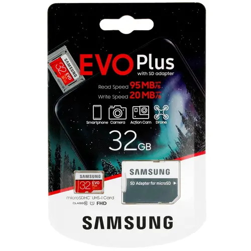 Карта памяти Samsung EVO Plus microSDHC 32 ГБ [MB-MC32GA/APC]