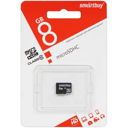Карта памяти Smartbuy microSDHC 8 ГБ [SB8GBSDCL10-00]