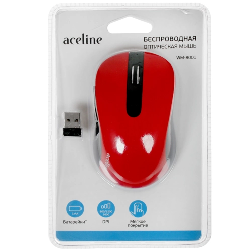 Мышь беспроводная Aceline WM-8001 красный