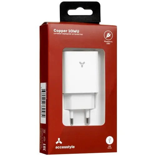Сетевое зарядное устройство Accesstyle Copper 10WU белый