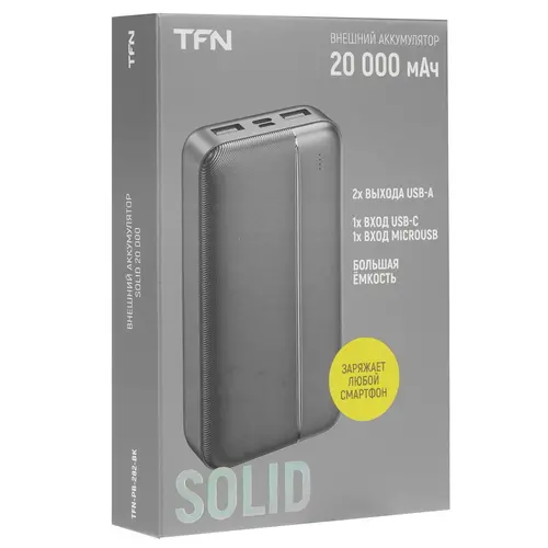 Портативный аккумулятор TFN Solid TFN-PB-282 черный