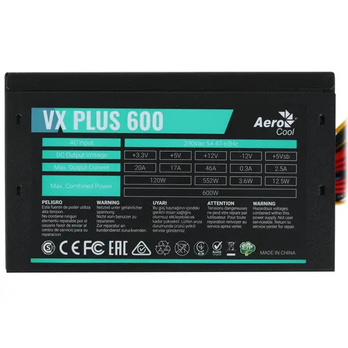 Блок питания AeroCool VX PLUS 600W [VX-600 PLUS]