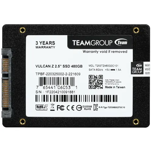 480 ГБ 2.5" SATA накопитель Team Group VULCAN Z [T253TZ480G0C101]