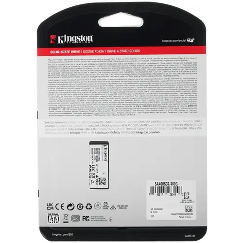 480 ГБ 2.5" SATA накопитель Kingston A400 [SA400S37/480G]