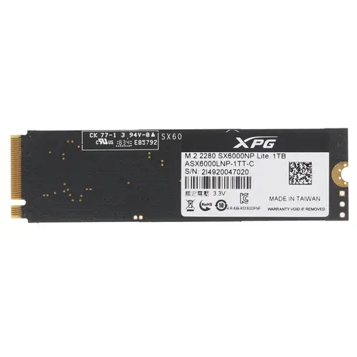 1000 ГБ SSD M.2 накопитель ADATA XPG SX6000 Lite [ASX6000LNP-1TT-C]
