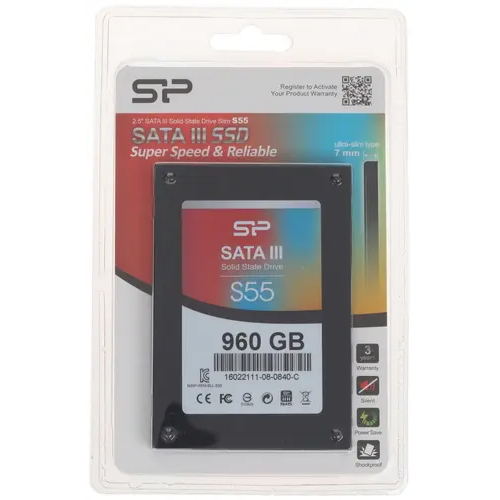 960 ГБ 2.5" SATA накопитель SiliconPower Slim S55 [SP960GBSS3S55S25]