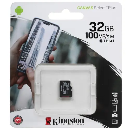 Карта памяти Kingston Canvas Select Plus microSDHC 32 ГБ