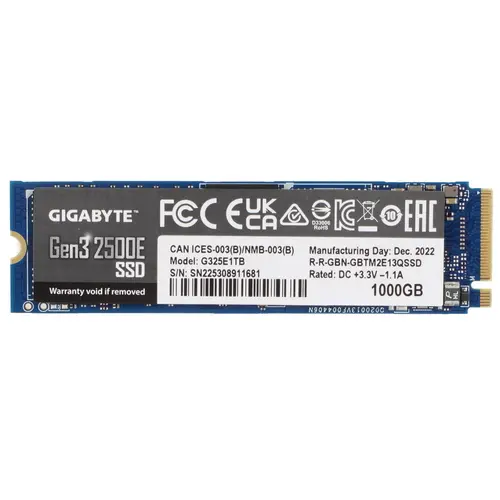 1000 ГБ SSD M.2 накопитель GIGABYTE AORUS Gen3 2500E [G325E1TB]