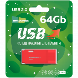Память USB Flash 64 ГБ More Choice MF64 (Red)