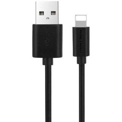 Кабель MORE CHOICE USB - Lightning, 1м, 2.0A; черный