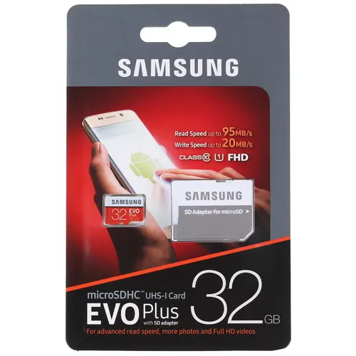 Карта памяти Samsung EVO Plus microSDHC 32 ГБ [MB-MC32GA/RU]