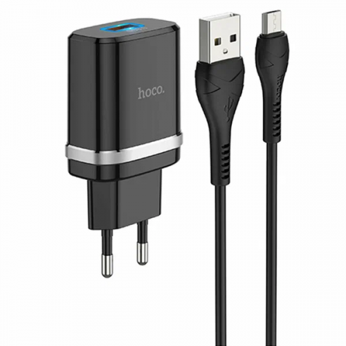 Сетевое зарядное устройство Hoco C12Q Smart черный