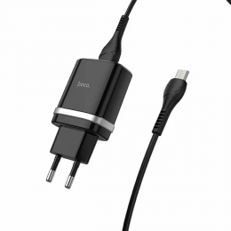 Сетевое зарядное устройство Hoco C12Q Smart черный