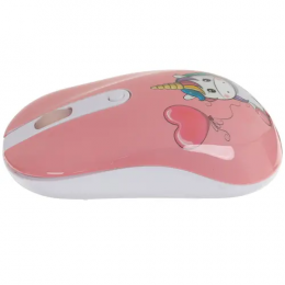 Мышь+коврик беспроводная DEXP WM-201WU Unicorn розовый