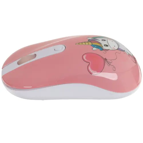Мышь+коврик беспроводная DEXP WM-201WU Unicorn розовый