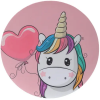 Мышь+коврик беспроводная DEXP WM-201WU Unicorn розовый