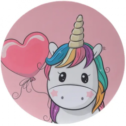 Мышь+коврик беспроводная DEXP WM-201WU Unicorn розовый