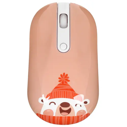 Мышь+коврик беспроводная DEXP WM-201WU Bear бежевый