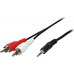 Аудио - кабель GoPower 3,5mm ->2xRCA1,5m, черный