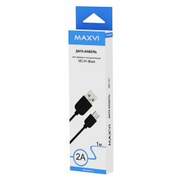 Кабель MAXVI USB - microUSB (MC-A01 UP), 1 м, 1 шт., черный