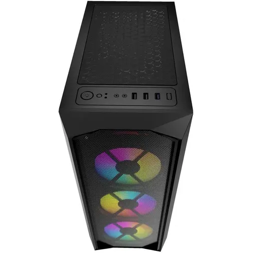 Корпус PowerCase Rhombus X3 Mesh LED [CMRMX-L3] черный