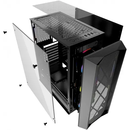 Корпус PowerCase Rhombus X3 Mesh LED [CMRMX-L3] черный