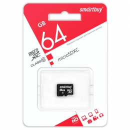 Карта памяти Smartbuy microSDHC 64 ГБ 