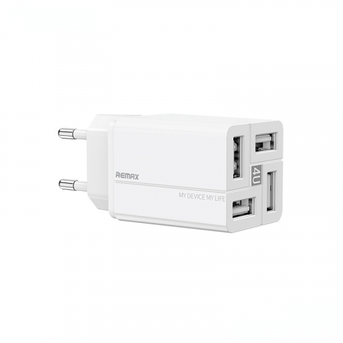 Сетевое ЗУ Remax RP-U43 Wanfu, 4xUSB, 3.4A, белый
