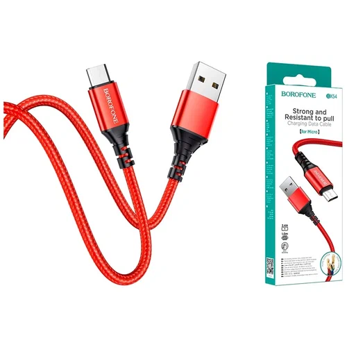 Кабель BOROFONE BX54 USB - USB Type-C, 1м, 60W; красный