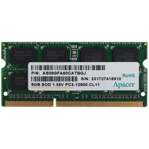 Оперативная память SODIMM Apacer [DV.08G2K.KAM] 8 ГБ DDR3L, 8 ГБ