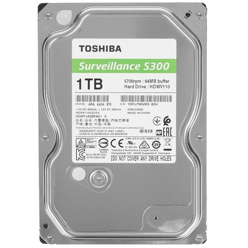 1 ТБ Жесткий диск Toshiba S300 Surveillance [HDWV110UZSVA]