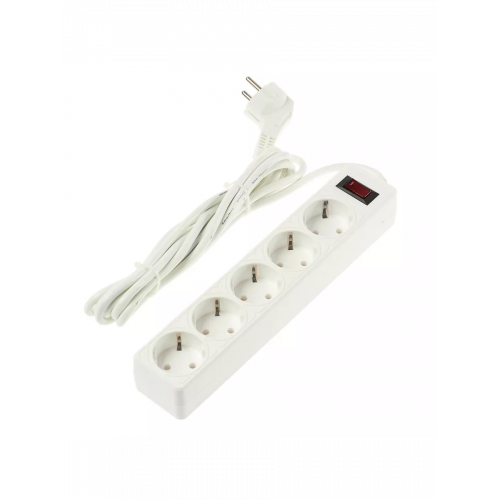 Сетевой фильтр Smart Buy SBSP-30-W, 3м, 5 розетки, 2,3кВт, белый