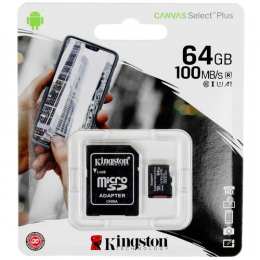 Карта памяти Kingston microSDXC 64 ГБ 