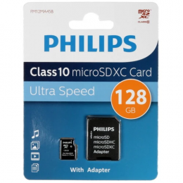Карта памяти PHILIPS microSDXC 128 ГБ 