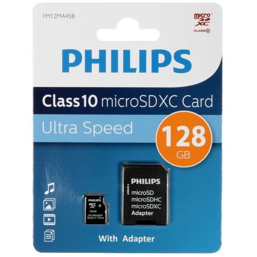 Карта памяти PHILIPS microSDXC 128 ГБ 
