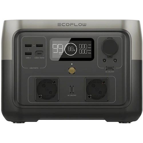 Портативная зарядная станция EcoFlow RIVER 2 Max 160000 mAh (1000W/3xUSB-A+USB-C/QC/PD/LCD/БЗУ-нет