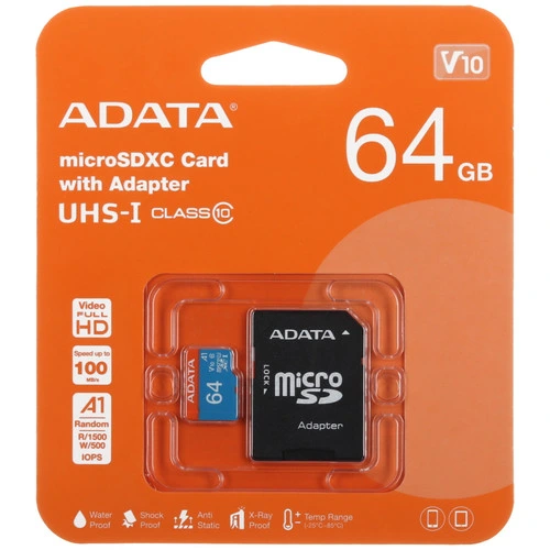 Карта памяти ADATA Premier microSDXC 64 ГБ 