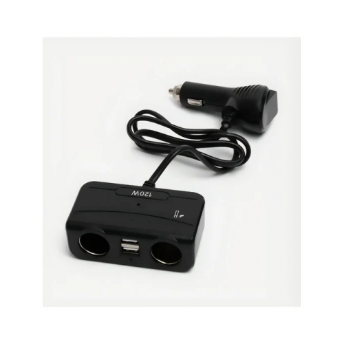 Разветвитель прикуривателя OLESSON 1676 2-х гнездовой 12-24V 2USB 120W