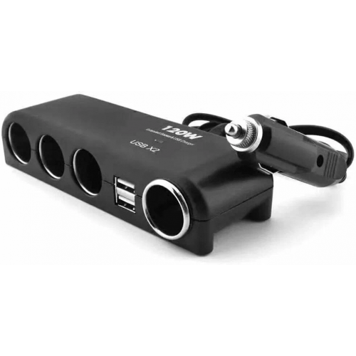 Разветвитель прикуривателя OLESSON 1525 4-х гнездовой 12-24V 2USB 120W